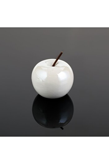 SHOPIENS Decorative Apple for Table, Shopiens®, Pearl White Ceramic