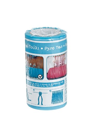 SHOPIENS Decorative tulle roll in blue color for party table decoration, 5m x 10cm