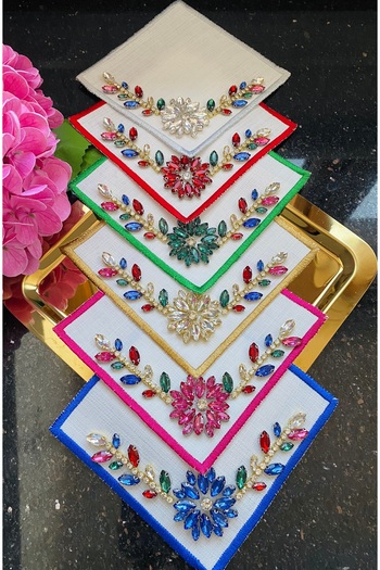 ELÇİÇEK HOME Presentation Napkin, Cocktail Napkin, Luxury Stone Coffee Side Presentation Napkin 6 Pieces