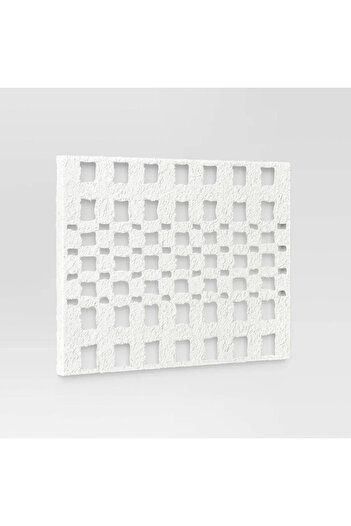 Threshold Metal and Paper Pulp Geometric Wall Sculpture Off-White 76 cm X 56 cm - Threshold™