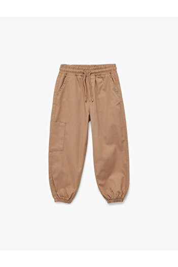 Koton Cotton Gabardine Waist Tie Cargo Pocket Jogger Pants