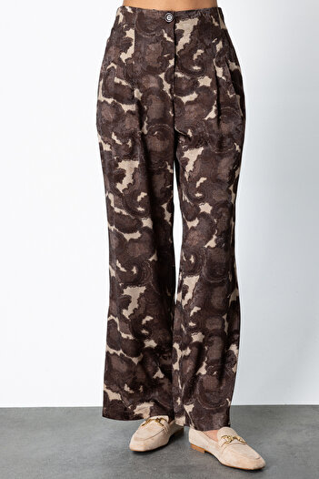 On Fashion On Patterned Wide Leg Trousers-64311