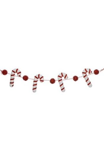 Jumbo Christmas Decorative Garland with White and Red Foam Tinsel Balls 70 cm