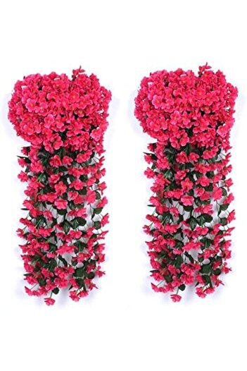 Generic AUKUZI Artificial Hanging Flowers Decorations 2 Pack Violet Ivy Flowers Lifelike Hanging Plant for O