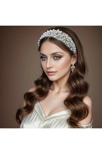 Eva Flore Baroque Style Pearl Bridal Hair Accessory - Bohemian Design, Bridal Wedding Hair Accessory