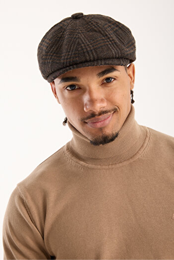 OX-RA Brown Winter Model British 8 Piece Men's Cap Hat