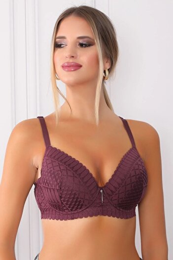 Sabase Belvü Padded Geometric Pattern Underwire Lace Bra