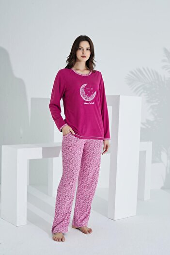 troise etoile Velvess Ekstra Yumuşak Kumaş Pijama Takımı 98142