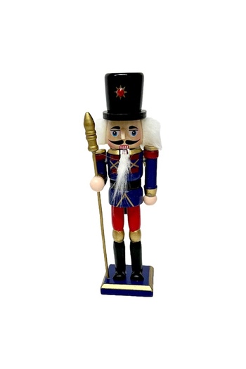 velve Christmas decoration, soldier type, Nutcracker dressed in festive uniform, Red-Blue