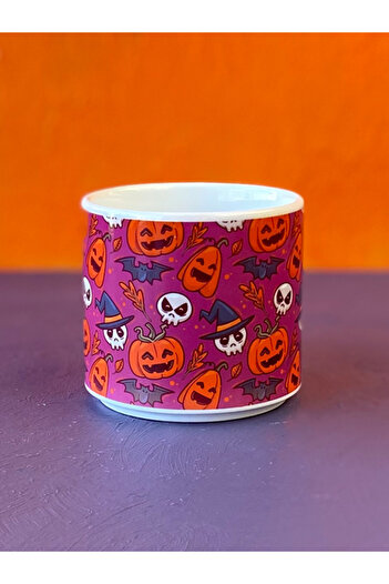 Hepsi Enteresan Mixed Pattern Purple Background Halloween t Mug, Halloween Cup