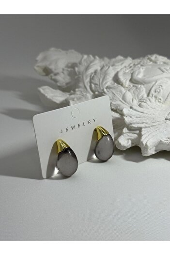 Kumsal Allure Black Drop Earrings-Minimalist Design with Gold Tips