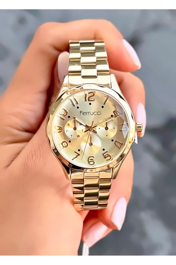 Ferrucci Women's Wristwatch Original Watch Steel Band Waterproof Bracelet with Gift