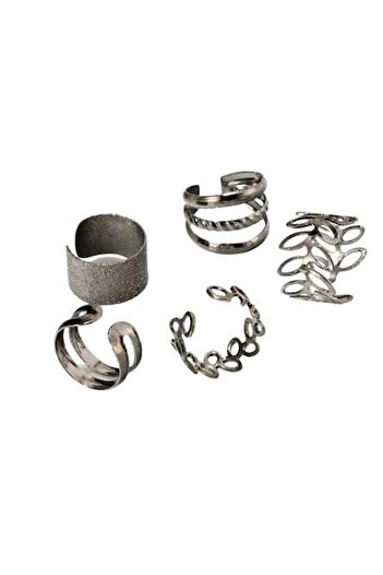 SYGGY Set 5 earrings, ear cuffs, black