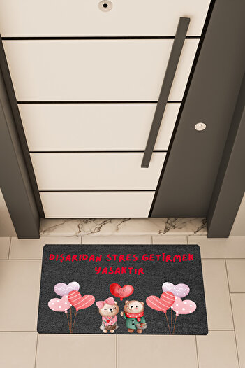 Dormot High Quality Digital Printing Black, Standard, Stress Is Forbidden Themed Doormat