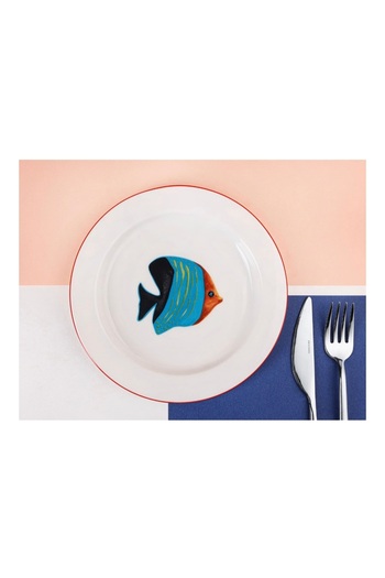 Porland Coralline Flat Plate 17cm