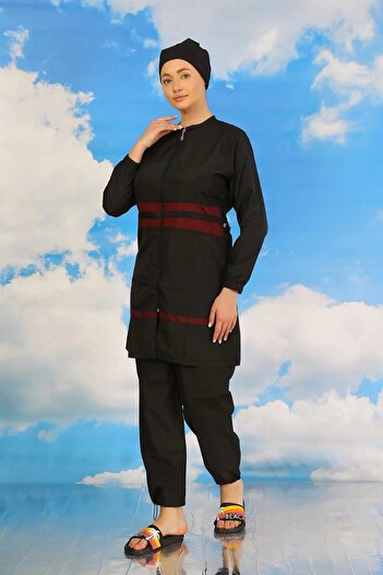 emosavm Fashion Women's Full Hijab Swimsuit Black