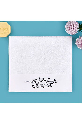 MATMEL Soft French Cottage Embroidered Hand Towel - Ecru - 30X50 cm