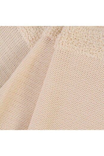 ASPARTAM Soft Tasseled Knitwear Sofa Shawl - Ecru - 120X160 cm