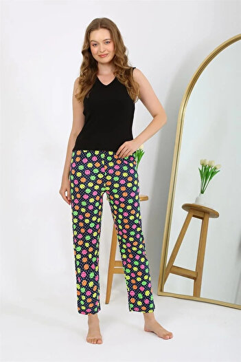 emosavm Fashion Women's Combed Cotton Smile Patterned Single Bottom Pajamas