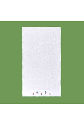 MATMEL Soft Urban Delight Embroidered Face Towel - Ecru - 50X90 cm