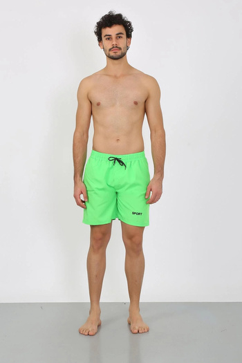 emosavm Fashion Men's Zipper Pocket Swim Shorts Pistachio Green