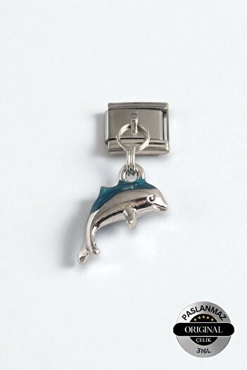 Lynare Italian Charm Bracelet Charm Lucky Dolphin Model 1 Piece