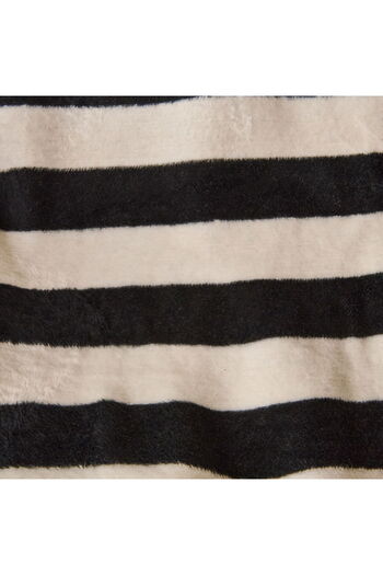 ASPARTAM Soft Striped Cotton Tv Blanket - Black / White - 130X170 cm