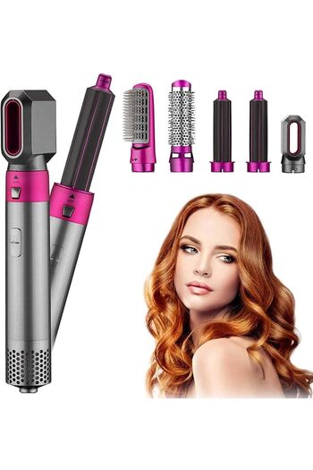 Hope 5 in 1 Hair Dryer, Hair Straightener Comb Curling Brush with 5 Interchangeable Barrels