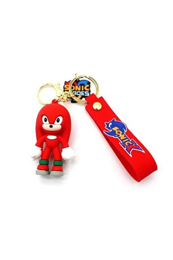 dalimag Anime Keychain Sonic - Cute 3D Rubber Figure, Hedgehog Style, 6 cm, Red,