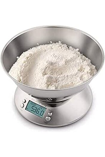 Generic SKEIDO Electronic Digital Kitchen Scale 5kg/1g Stainless Steel Food Scale with Removable Bowl 2.15L