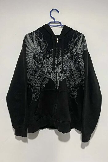 Karakedi Harajuku Gothic South Pole Y2K Zippered Unisex Sweatshirt