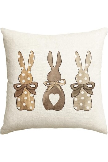 Artoid Premium Polyester Decorative Pillowcase 45 x 45 cm – Elegant Design with Bunnies, Hidden Zipper, E