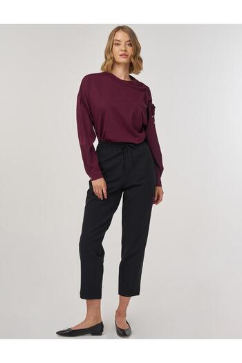 KYR Comfortable Cut Trousers with Elastic Waist Black