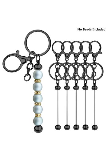Choice 20PCS black 3/5/10/20PCS Metal Beadable Keychain Bars Blanks for Beads Pendant Jewelry Charms DIY Cr