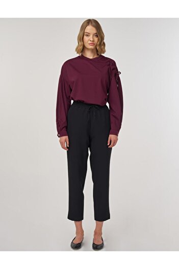 KYR Comfortable Cut Trousers with Elastic Waist Black