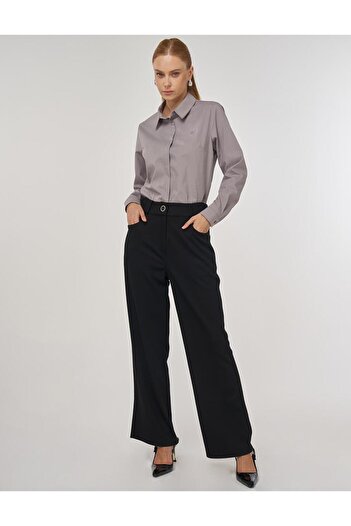 Kayra Button Detailed Trousers Black
