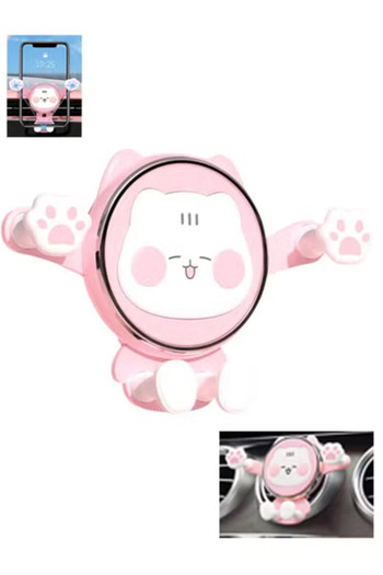 Bukela Pink Cat Air Vent Phone Holder for Car 4-7" Phones