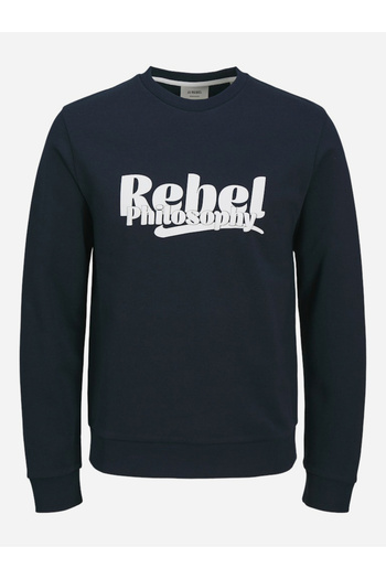 REBEL By Styli JREBRAKIM Slogan Print Round Neck Sweatshirt