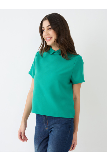 Globus By Styli Green Back Button Workwear Shirt