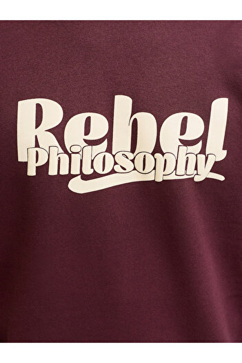 REBEL By Styli JREBRAKIM Slogan Print Round Neck Sweatshirt