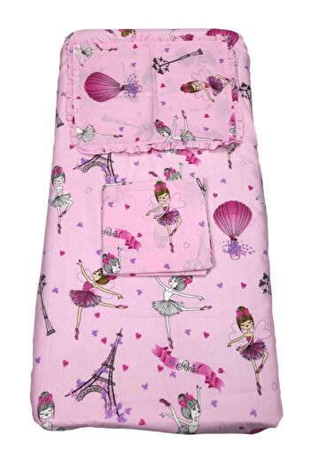 fantasialand 3-Piece Cotton Bedding Set for Crib, Ballerinas