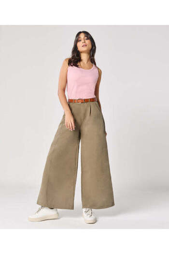 Zigzag Flare Drak Green Twill Pant