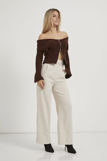 Arma Life Armalife 3108 Beli Elastic Cirt Closure Palazzo Women's Pants