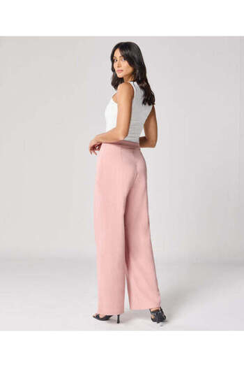 Zigzag Pink Flared Formal Pant