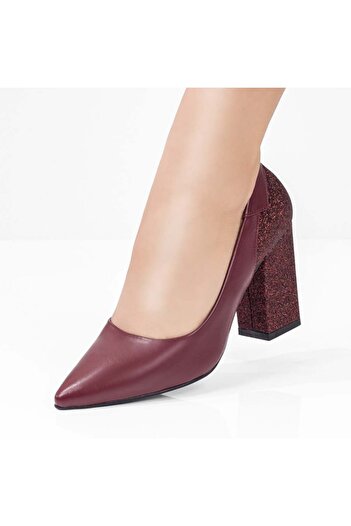 BMoD Burgundy glitter women's heeled shoes MOD08382