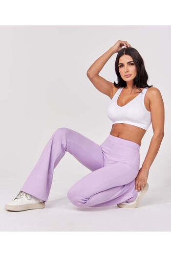 Zigzag Ponte Flared Light Purple Pant