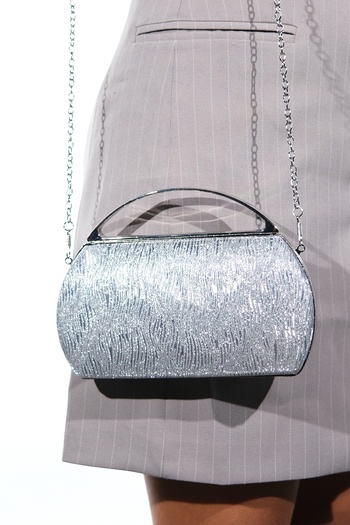 LuviShoes Violeta Silver Patterned Women's Evening Dress Bag
