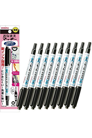 Zebra Pen Zebra McKee Permanent Marker (B-YYTS7-BK), Black, Pack of 10