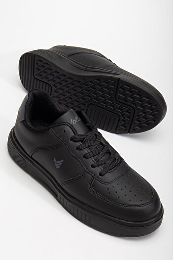 Dilimler Ayakkabı Unisex Sneakers Black High Sole Lightweight Synthetic Leather