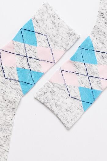 Katia&Bony Children's Plaid Patterned Socks Gray
